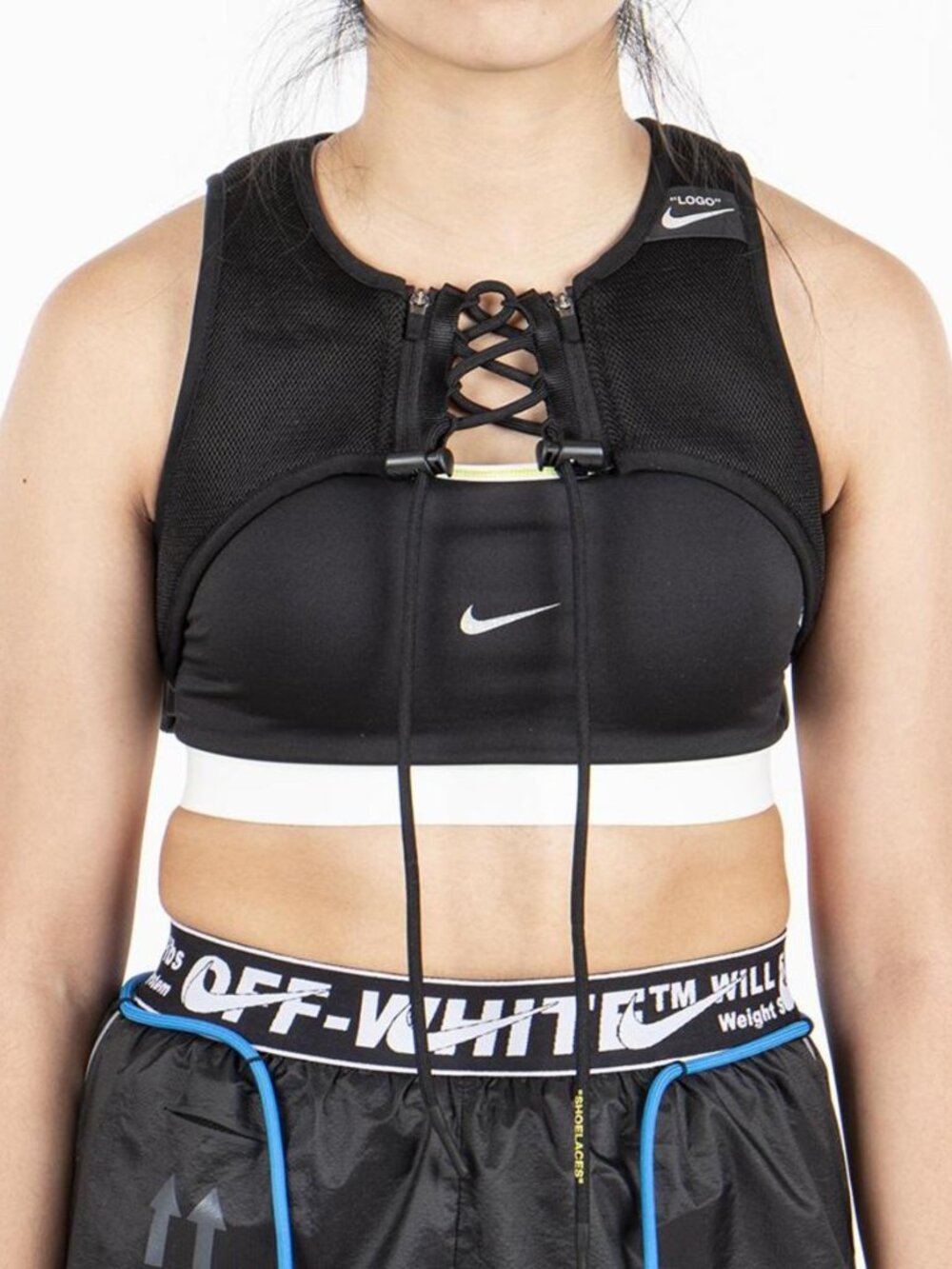 Off-White x Nike NRG X Cross Bib Vest Black Women M BV8054-010 Vest Only - Picture 4 of 6